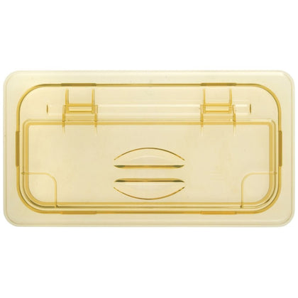 30HPL150 FlipLid Food Pan Cover, amber, high heat, 1/3 size, hinged, pol