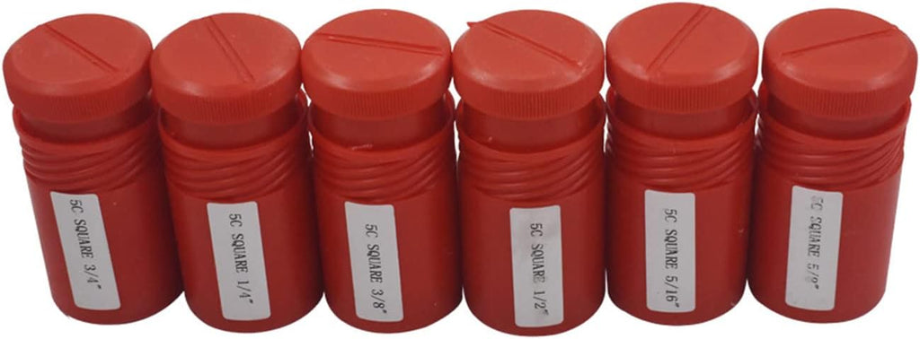 6-Pack Precision 5C Square Collets Set - 1/8In - 1In Mill Chuck Holder for Taper Spindle Mill Machine