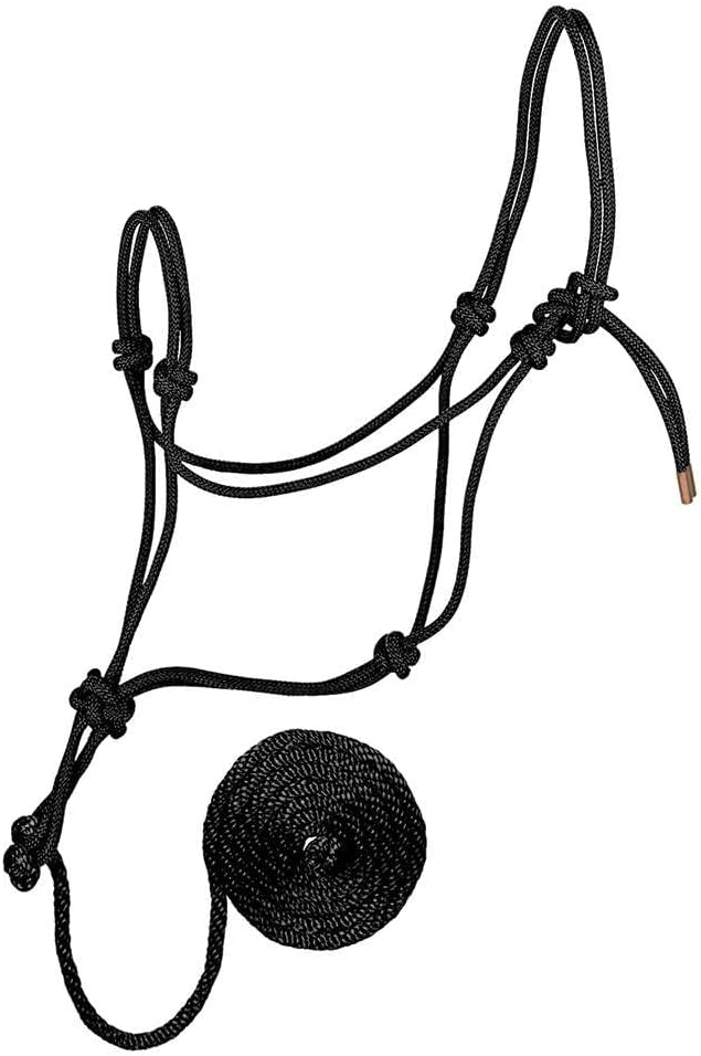 Weaver Leather Diamond Braid Rope Halter and Lead, Black one_Size