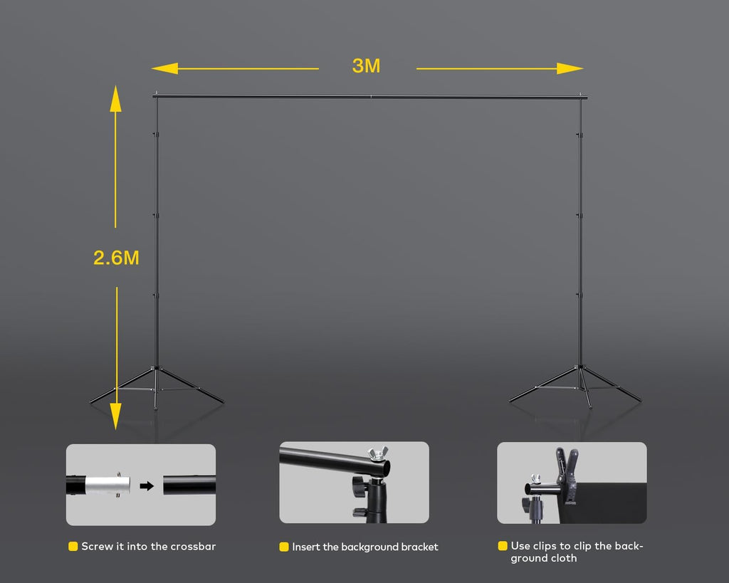8.5x10ft Photography Lighting Kit with 6x9ft Green Screen Backdrops | LED Bulbs(50W | 5500K | CRI≥97), 6x9ft Green