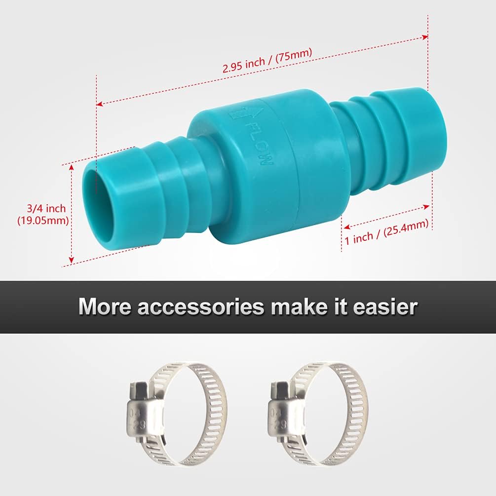 3/4 inch Check Valve, Marine Boat Bilge Pump Hose in-line one way, Non Return