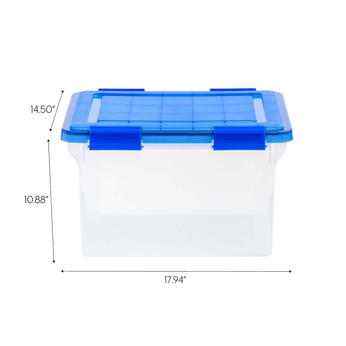 32 Quart Clear Plastic File Storage Box with Gasket Sealed Lid, Legal Size Airtight Document Organizer Bin, Stackable