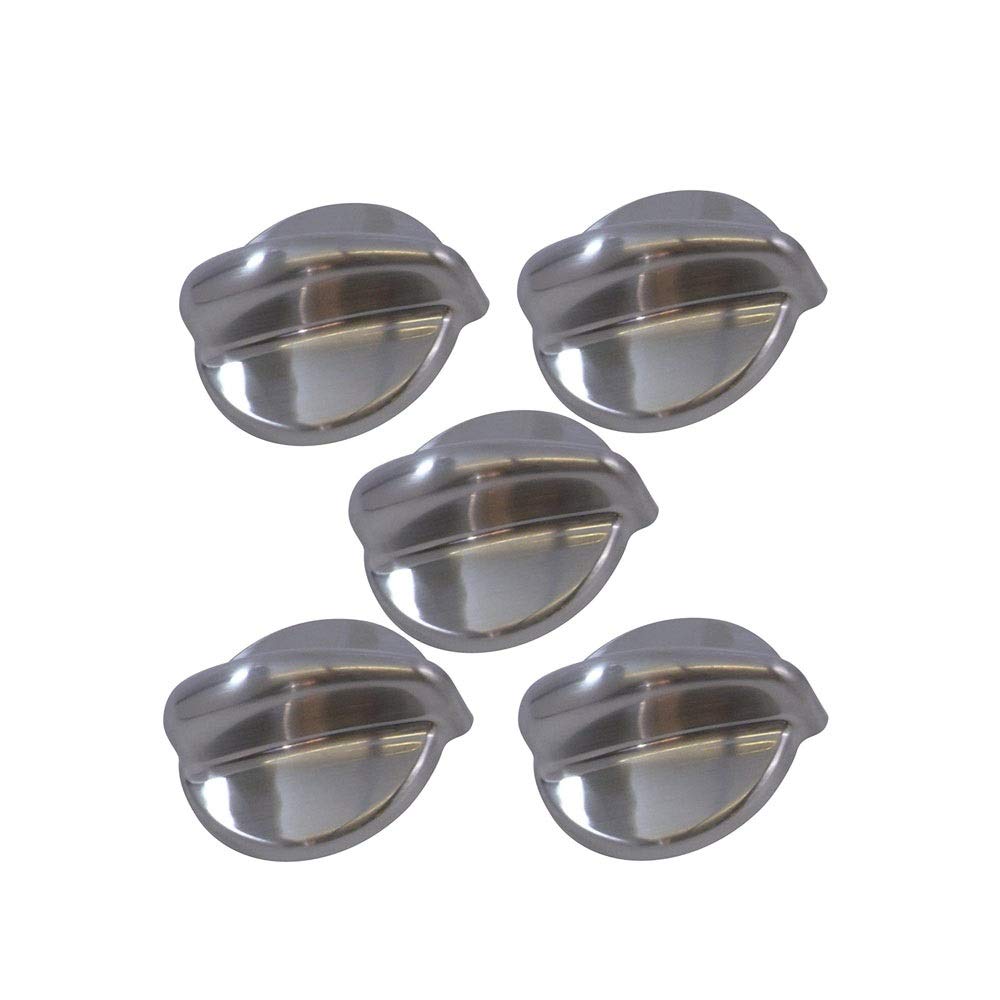 AZH Pack 5 Burner Knobs Kit Replacement for General Electric JGBP86SEM3SS JGBP89SEM2SS JGBP87SEM1SS JGBP87SEM2SS JGBP87SEM3SS JGBP88SEM1SS JGBP88SEM2SS JGBP89SEM3SS JGBP88SEM3SS JGBP89SEM1SS Range
