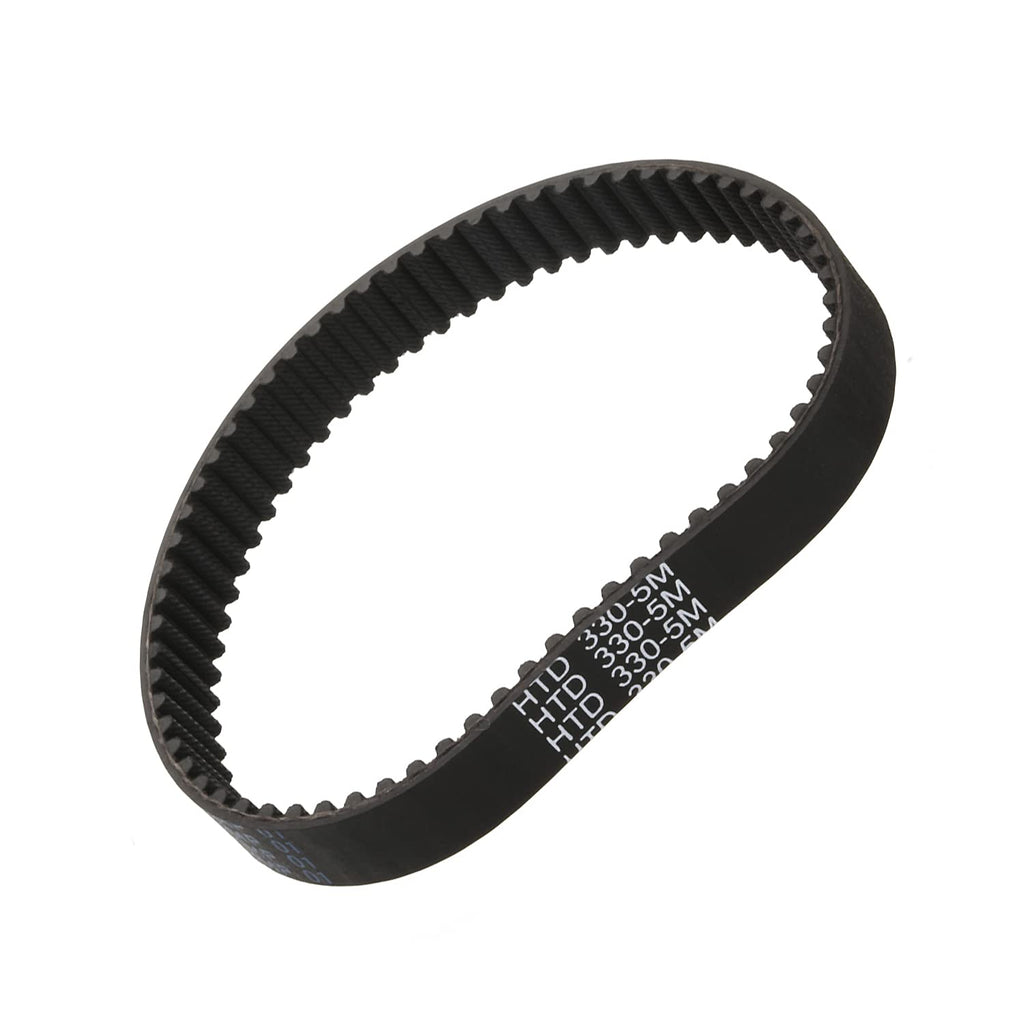 Heyiarbeit 5M330 Rubber Timing Belt 5mm Pitch 15mm Width Arc Toothed Belt Synchronous Closed Loop Industrial Timing Belt for 3D Printers Black Tone