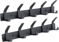 Coat Rack Wall Mounted,5 Coat Hooks for Hanging Coats,Heavy Duty Metal Double Hook Rack Hook Rail,Coat Rack with
