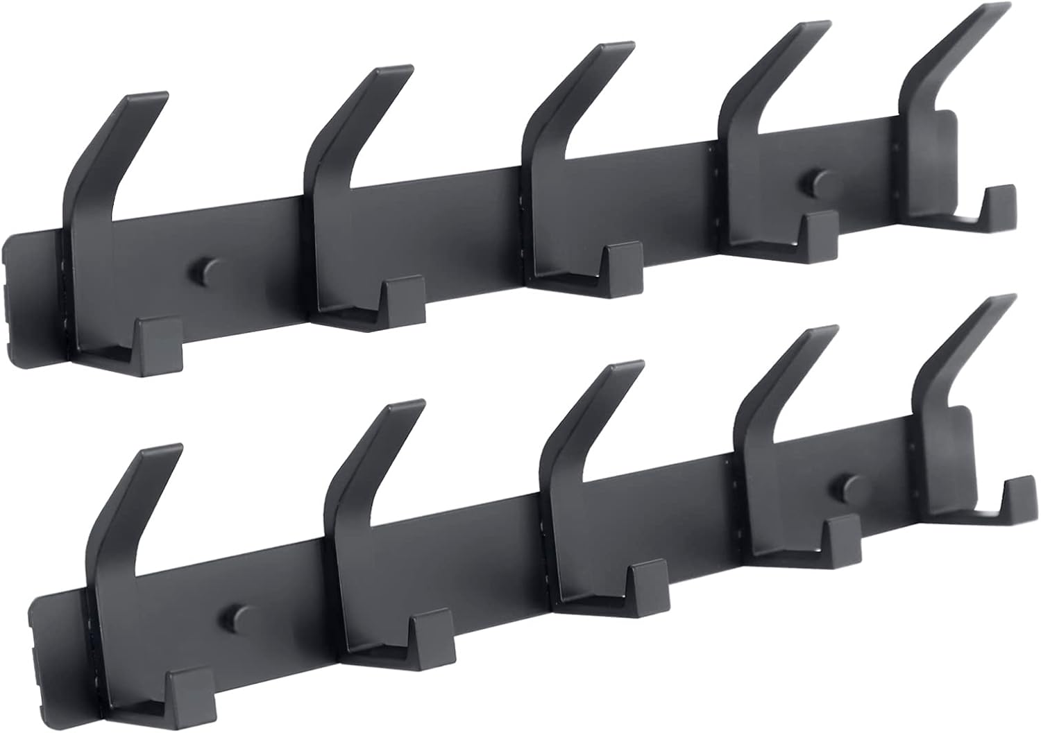Coat Rack Wall Mounted,5 Coat Hooks for Hanging Coats,Heavy Duty Metal Double Hook Rack Hook Rail,Coat Rack with