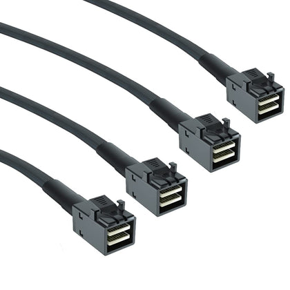 H!Fiber.com 2 Pack 12G Internal Mini SAS HD SFF-8643 to SFF-8643 Cable, 0.5m, 36 Pin, with Sideband, 100 Ohm, Flexible, Support RAID, PCIE Controller, 0.5-Meter(1.6ft)