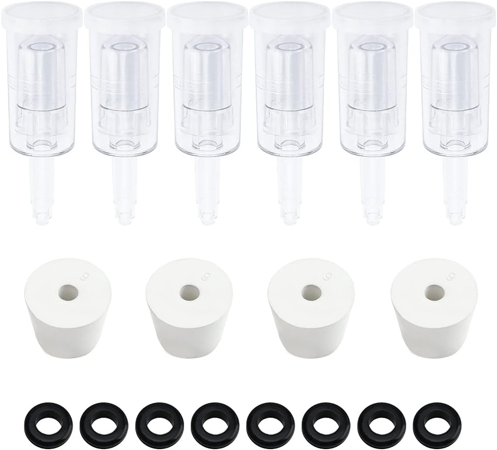 6 Packs 3 Piece Airlocks for Fermenting with #6 Stoppers and Grommets, Air Lock Ferment for Beer Wine Making, Home