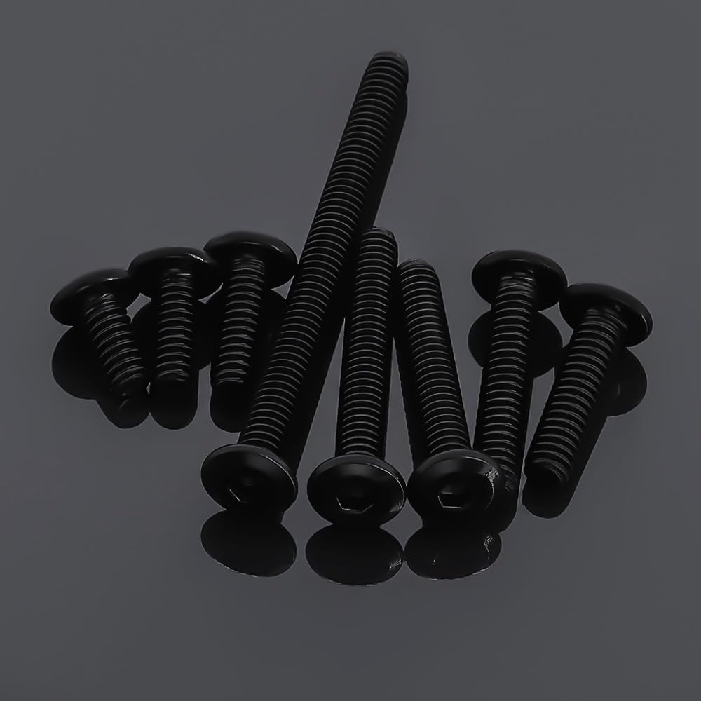 25pcs 1/4-20 x 1 Flat Head Socket Cap Screws, Black 304 SS w/Hex Key