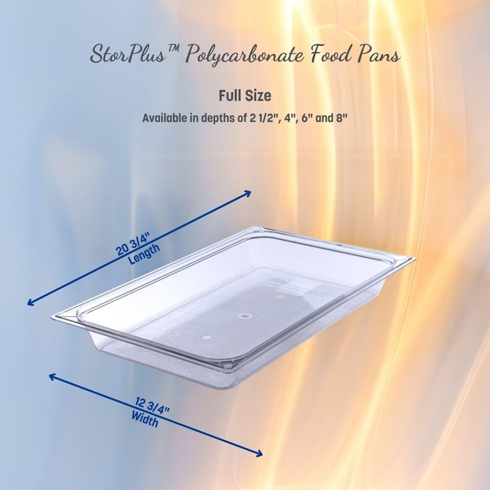 Carlisle StorPlus Polycarbonate Food Pan, Full Size, 25.9 Qt, 1 Ct, Clear