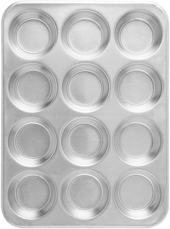 Natural Aluminum Commercial Muffin Pan, 12 Cup