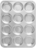Natural Aluminum Commercial Muffin Pan, 12 Cup