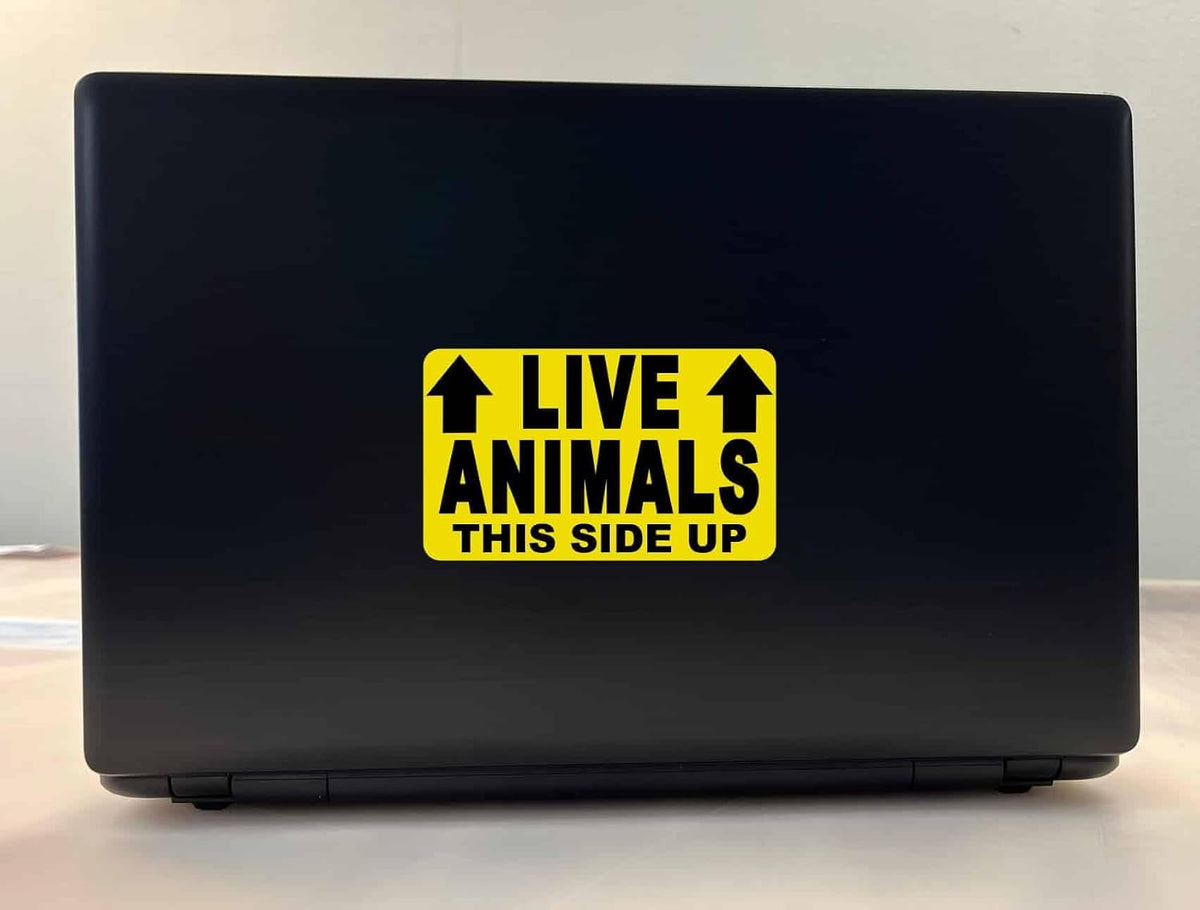 Live Animals This Side Up with Arrows Vinyl Sticker