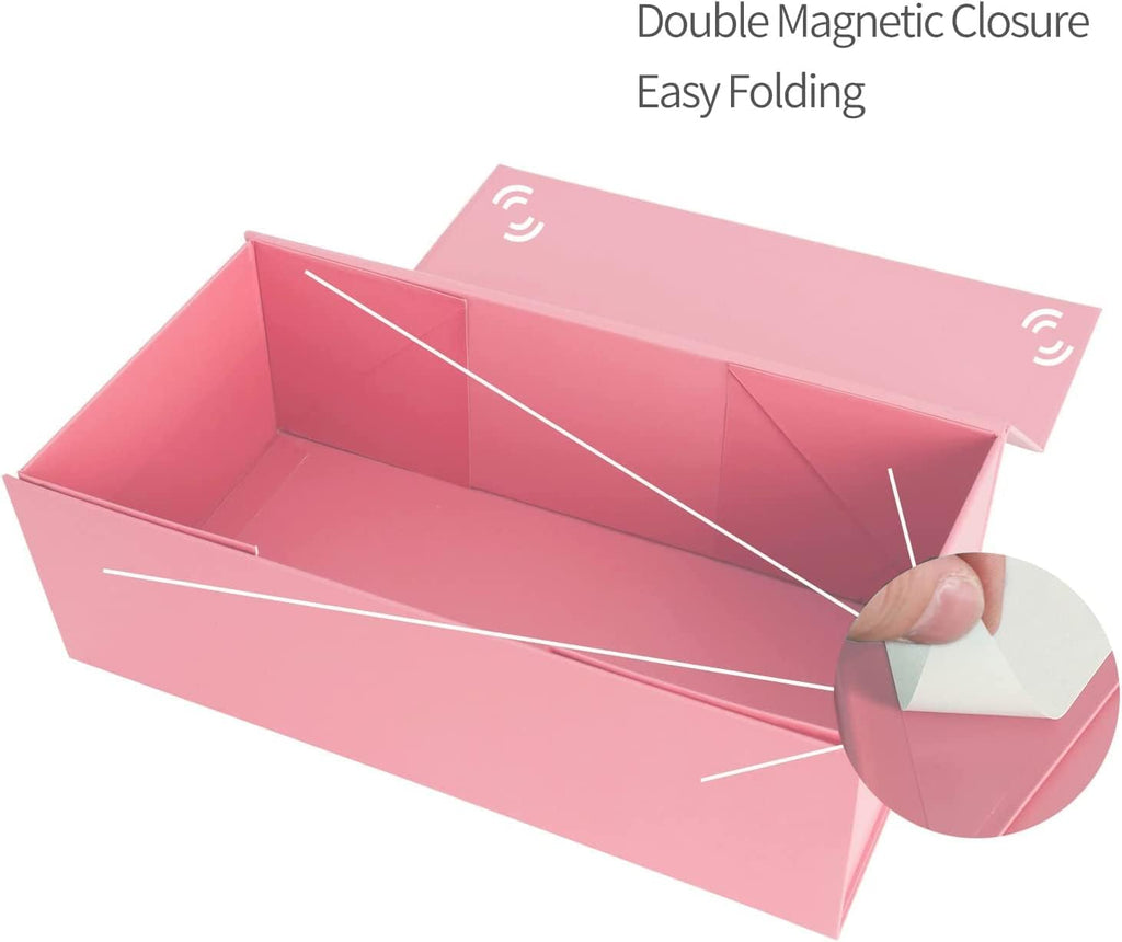 Pink Gift Box 10" x 6" x 3", Magnetic Closure Lid Gift Boxes for Presents