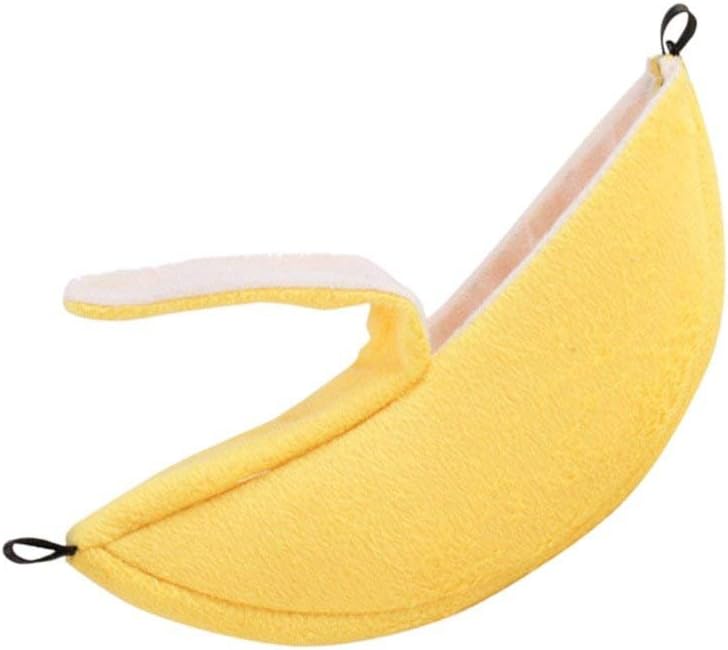 Banana Bed House, Hammock for Small Animal, Warm Bed House, Cage Nest for Sugar Glider Hamster Small Bird Pet (Banana)