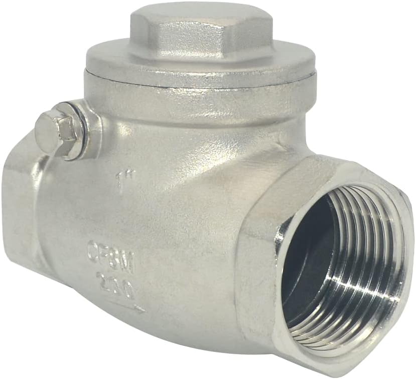 1" Stainless Steel SS316 Swing Check Valve,NPT Female x Female Thread,WOG 200 PSI PN16 CF8M