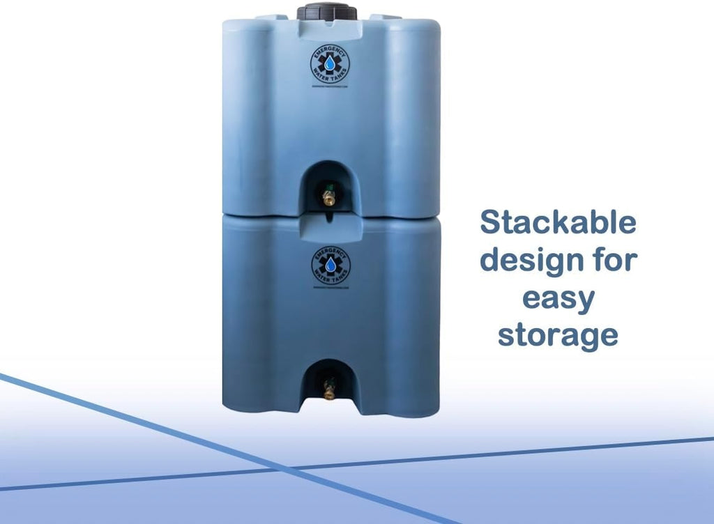 30 Gallon Stackable Emergency Water Storage Tank – Heavy-Duty Water Barrel for Long-Term Drinking Water or Preparedness