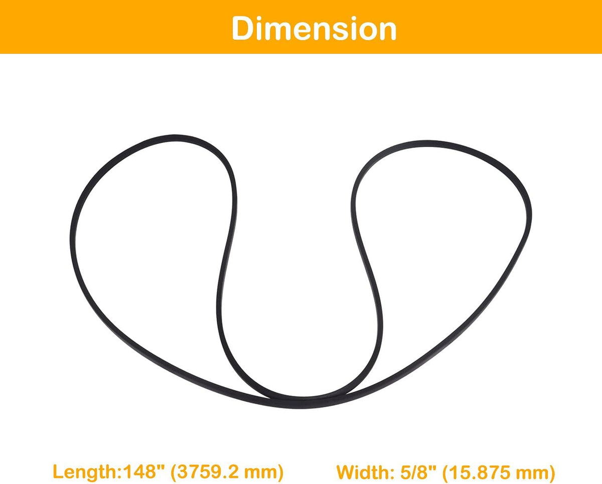 Podoy 196103 Mower Deck Drive Belt 5/8" x 147.5" for 54" Lawn Tractor Mower