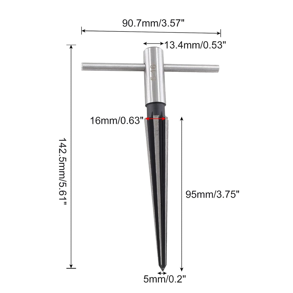 3/16"-5/8" (5-16mm) T Handle Tapered Reamer