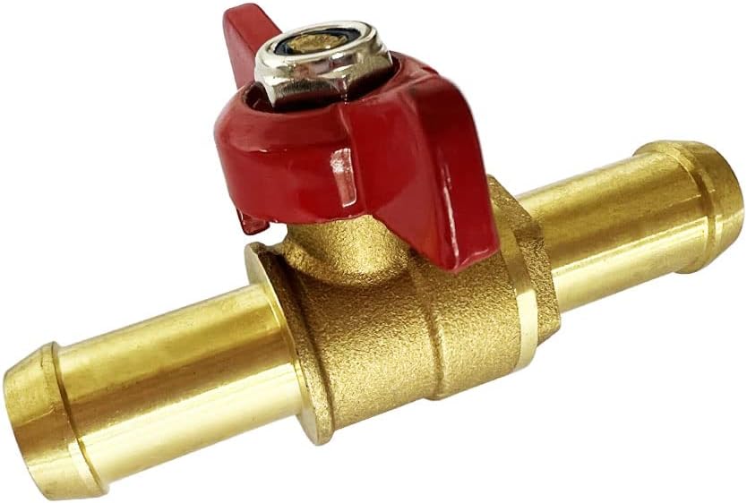 Yoebor Brass 3/4" Barb Ball Valve W/Butterfly Handle Heater Hose Shut off
