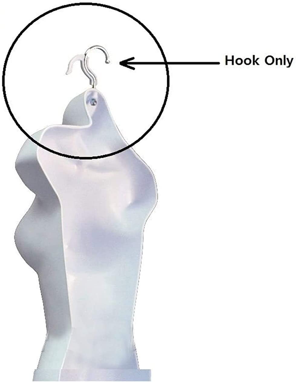 Female Mannequin Torso Hollow Back Body Stackable Dress Form with Hanging Hooks for Tshirt Display, Countertop, Craft