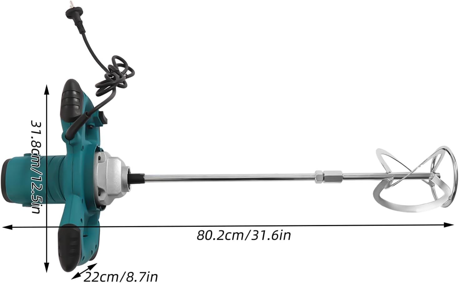 Electric Concrete Mixer - 2100w 110v Portable Handheld Cement Mixer, with 6-Speed Adjustable Mud Mixing Drill & Paddle