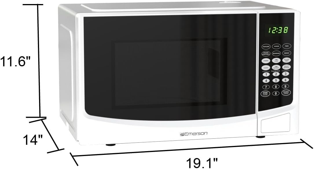 0.9 Cu. Ft. Compact Countertop Microwave Oven with Touch Control, LED Display, 900W, 6 Auto Menus with Removable
