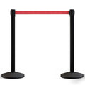 2-Pack Retractable Belt Barriers, 11 Ft Red
