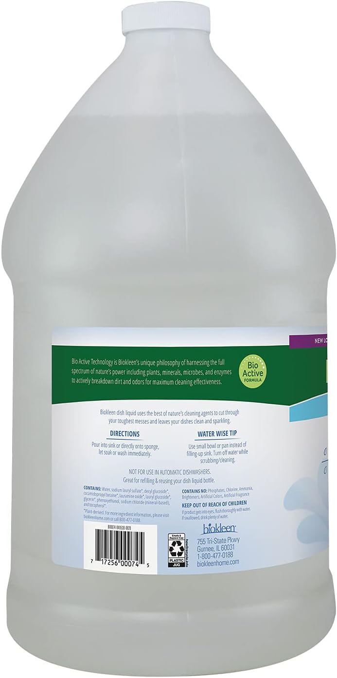 Free & Clear Dish Soap - Dish Liquid, Dishwashing Cleaner, Eco-Friendly, Non-Toxic, Plant-Based, No Artificial