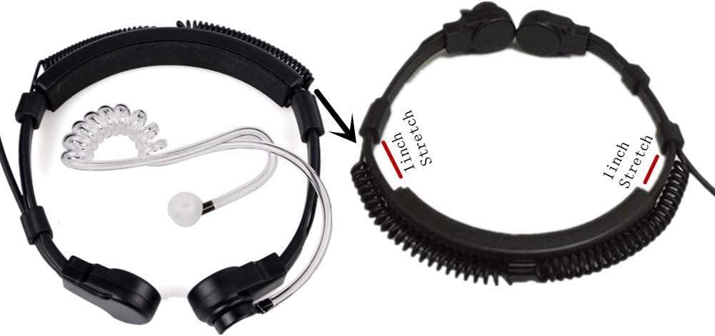 3.5MM Plug Adjustable Throat Mic Anti-Noise Tactical Neckband Vocal Hands-Free in-Ear Military Air Tube Covert