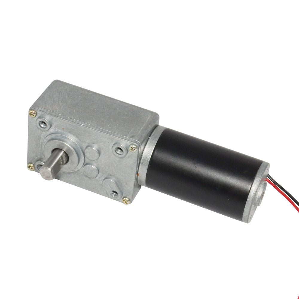 Electric DC Worm Gear Motor 12V High Speed 60 RPM Reversible with Metal Geared Box Reducer for Robot & Toys