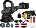 18V Cordless Car Polisher, 15mm Orbit 2000-4800 OPM Portable Buffer Polisher with 7 Variable Speed 2Pcs 4.0Ah
