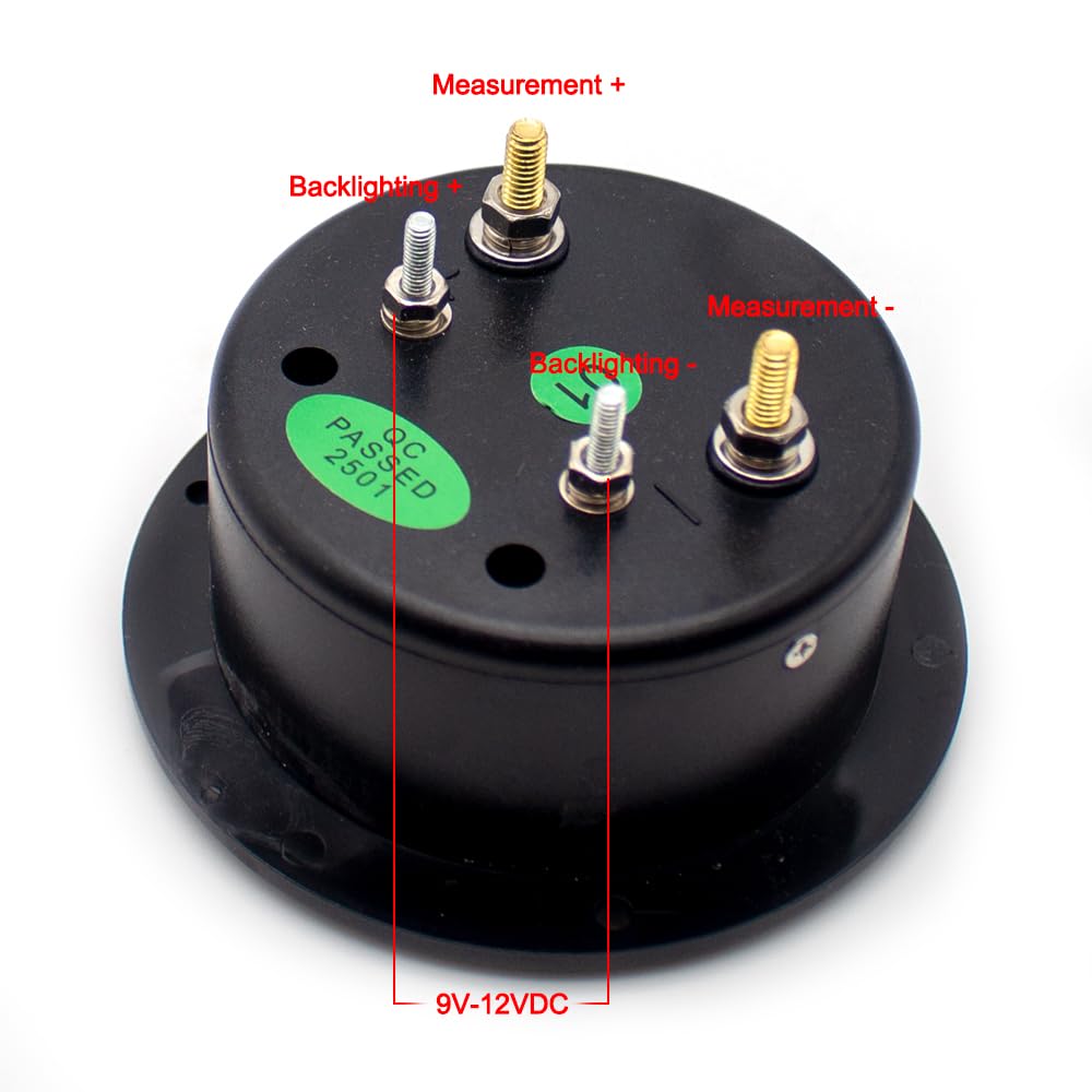 Round Black Analog Meter, Head Retro Dial VU Meter Level Meter Voltmeter with Yellow Backlight SD-65