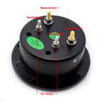 Round Black Analog Meter, Head Retro Dial VU Meter Level Meter Voltmeter with Yellow Backlight SD-65