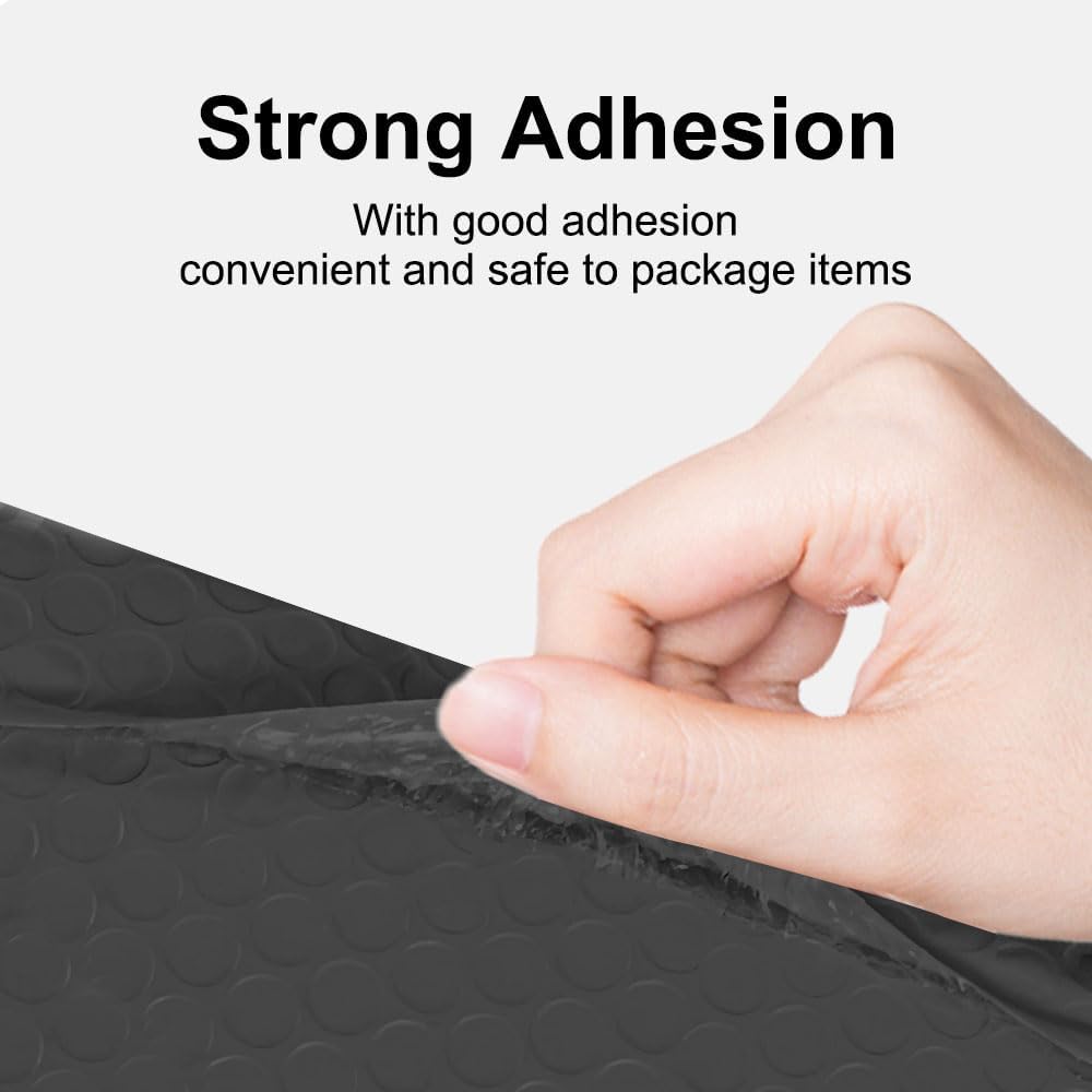 Extra Thick Padded Bubble Mailers, 5x8.6 in, 50-Pack, Black