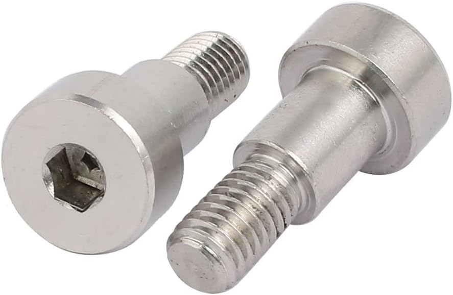uxcell 304 Stainless Steel Hex Socket Shoulder Bolt 10mm Shoulder Dia 12mm Shoulder Length M8 Thread 5pcs