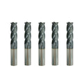 Carbide Square End Mill, HRC 45 Deg Single End 4 Flute AlTiN Coating Mill Bits (5, 5/8)