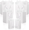 6 Pack White Gift Bags with Handles and 12 Tissue Papers