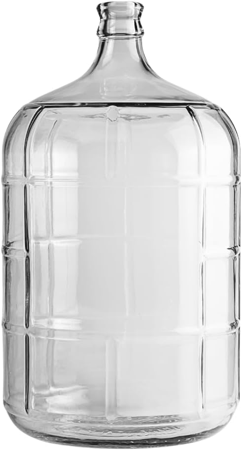 Clear Italian Carboy 5 Gallon for Wine, Beer and Kombucha Fermentation | Reusable 5 Gallon Glass Carboy for home
