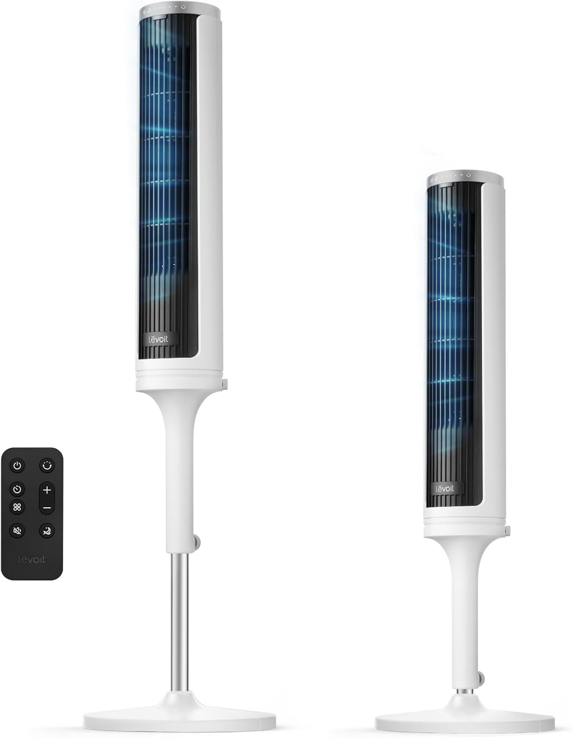 Tower Fan for Bedroom, Standing Fan with 36”-47” Adjustable Height | 28dB Quiet, 23 ft/s Velocity, Bladeless, 90°