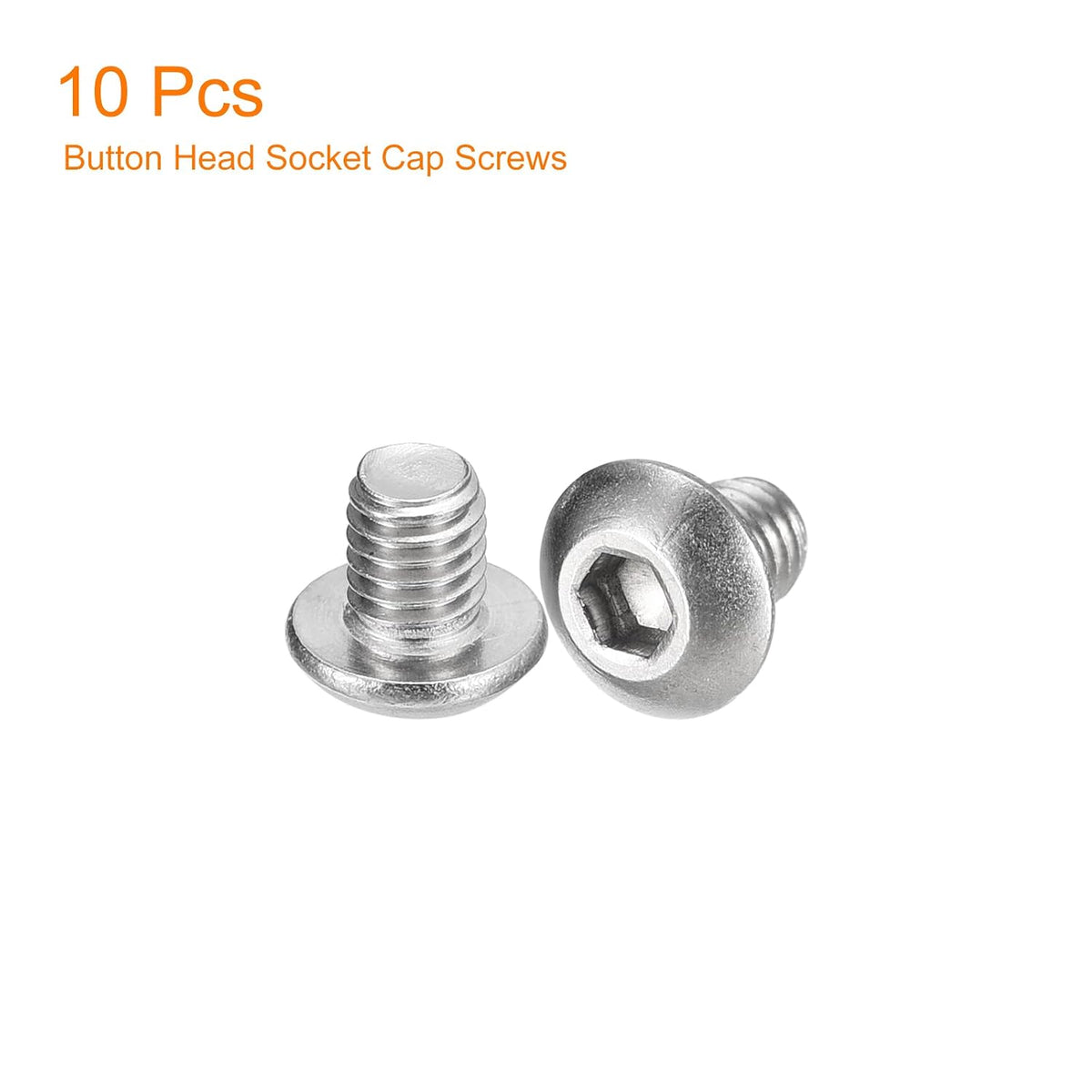 uxcell #10-32x1/4 Button Head Socket Screws, 10pcs Full Thread Hex Drive