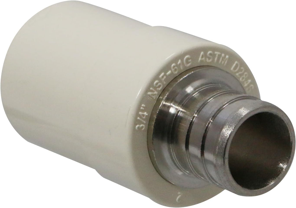 2 Pack XFITTING 3/4 in Pex x 3/4 in CPVC Coupling, Brass Pex B Crimp