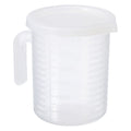 Graduated Beaker, 250ml PP Plastic Liquid Measuring Cup Double Sided Graduations with Handle Lid and Spout for Lab