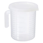Graduated Beaker, 250ml PP Plastic Liquid Measuring Cup Double Sided Graduations with Handle Lid and Spout for Lab