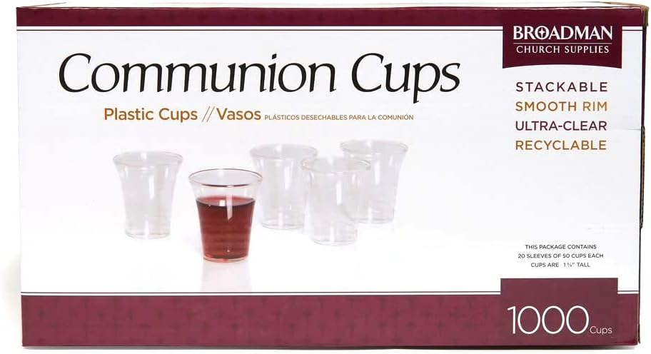 Broadman Plastic, Disposable, Recyclable Communion Cups, 1000 Count