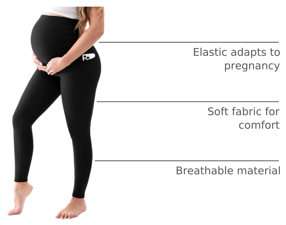 Maternity Leggings with Pockets Over the Belly