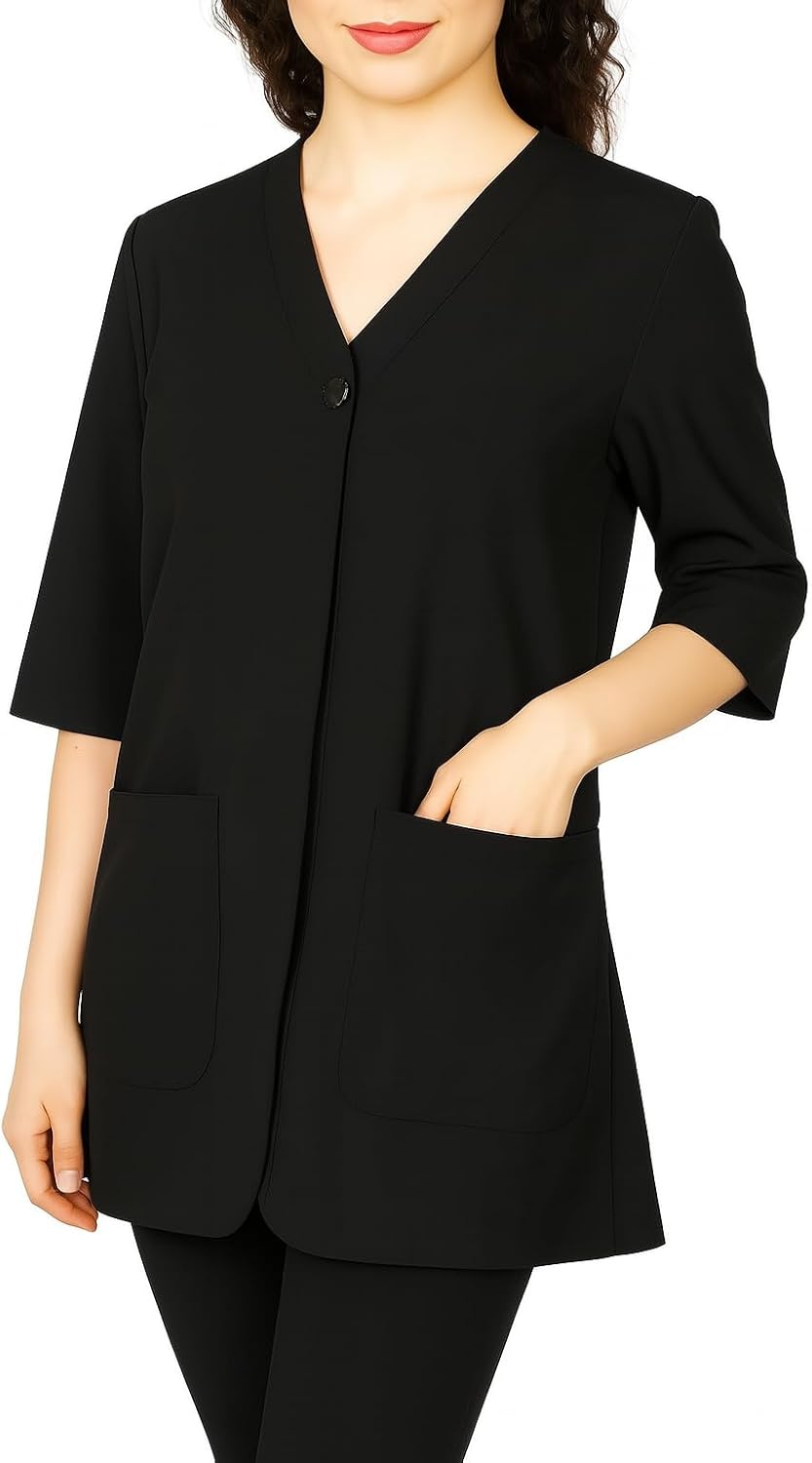 Judi Professional Salon Smock – Bleach-Proof, Lightweight Stylist Jacket for Women, Machine Washable Spa Uniform