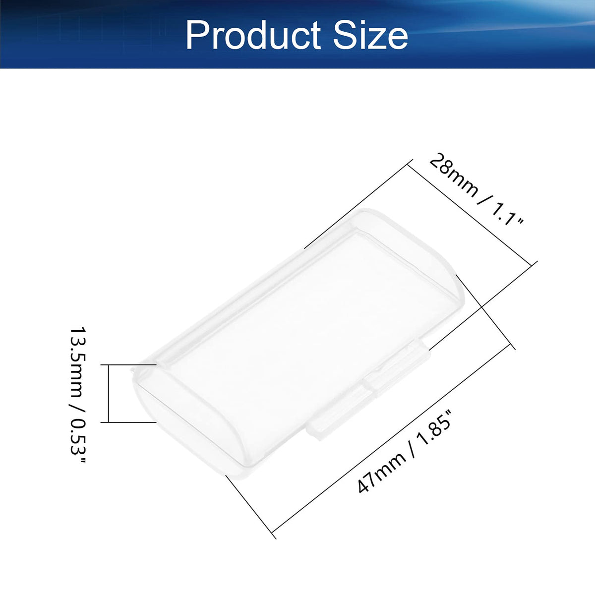 Battery Storage Case Holder Box for 2 AAA Batteries, Clear Color (5 Pack)