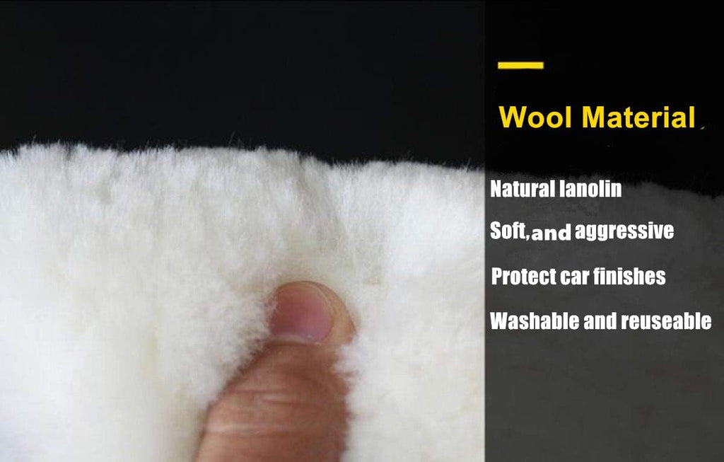 Wool Polishing Pad 5 Inches Soft Sheepskin Buffing Pads with Hook and Loop Back Wool Cutting Pad for Car, Furniture
