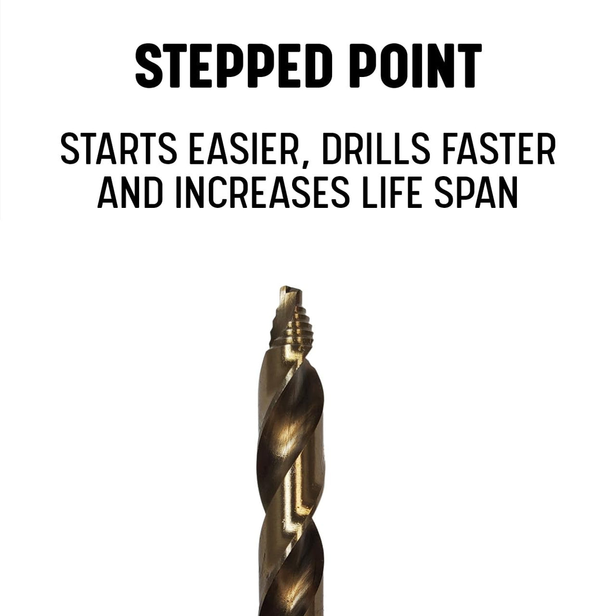 Drill America 5.00mm Stepped Point Cobalt Drill Bit with 3-Flat Shank